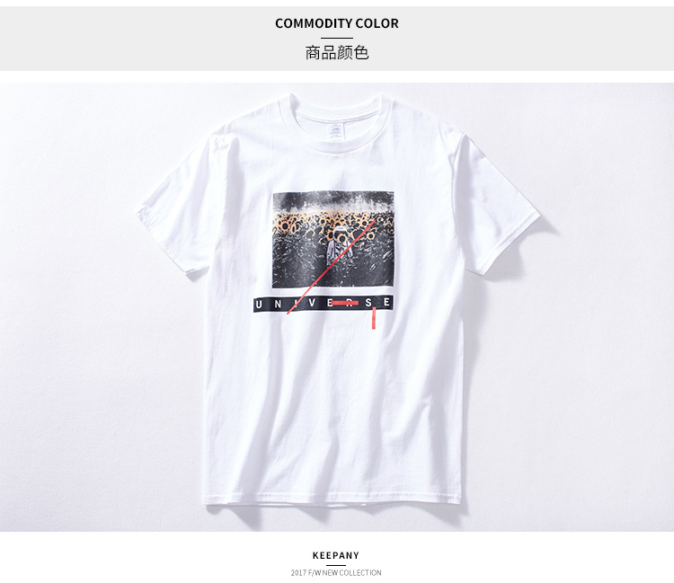 2018年春夏男式T恤短袖新款 潮牌短T向日葵印花男式短袖一