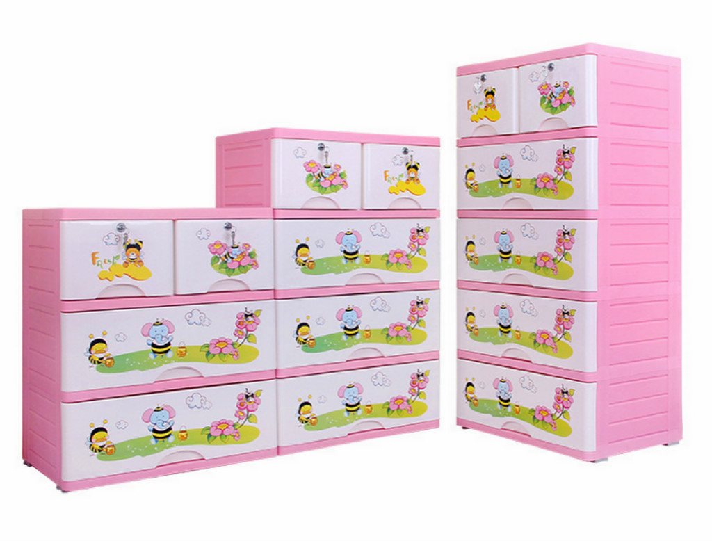 01多功能儲(chǔ)物柜塑料衣柜抽屜式收納柜 塑料抽屜柜嬰兒柜 3層